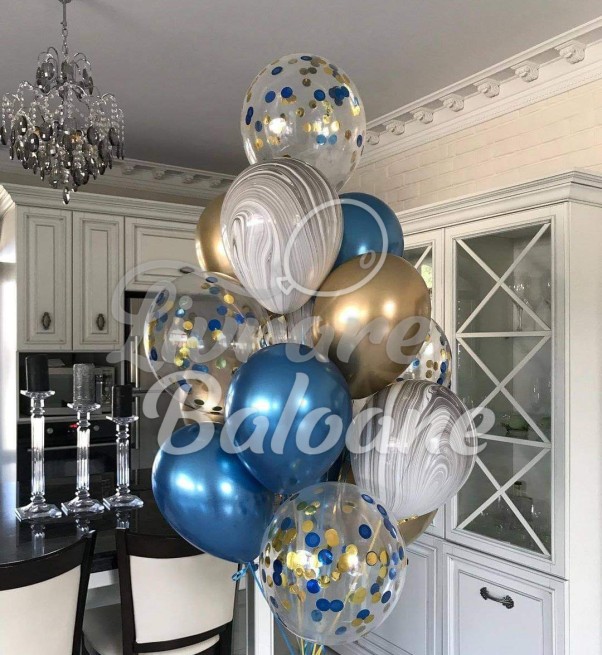 Buchet Premium din Baloane Transparente cu Confetti (LB-11020)