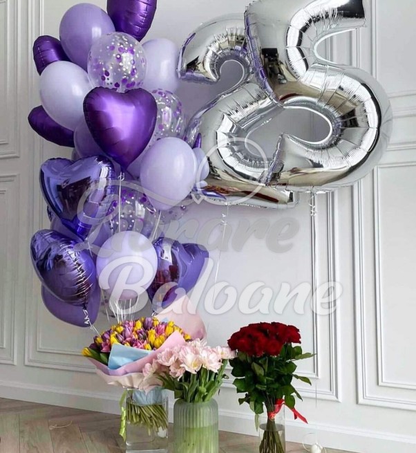 Buchet Baloane Femei cu Cifre (LB-12014)