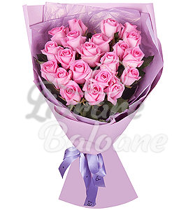 Buchet cu 21 Trandafiri Roz 60 cm