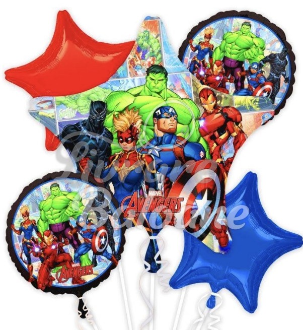 5 гелиевых шаров_Мстители_Marvel_Powers United