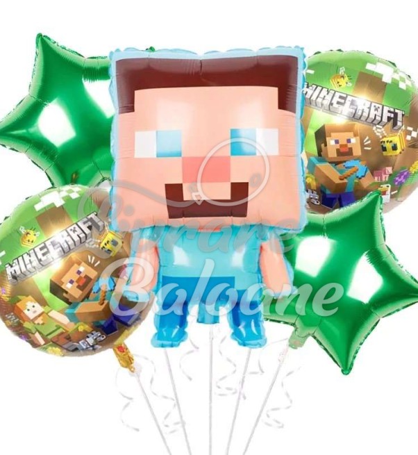 Super Set din 5 Baloane cu Heliu_MINECRAFT
