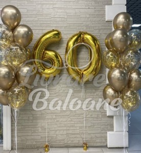 Set Baloane Aniversare 60 Ani Gold Elegance (LB-12079)